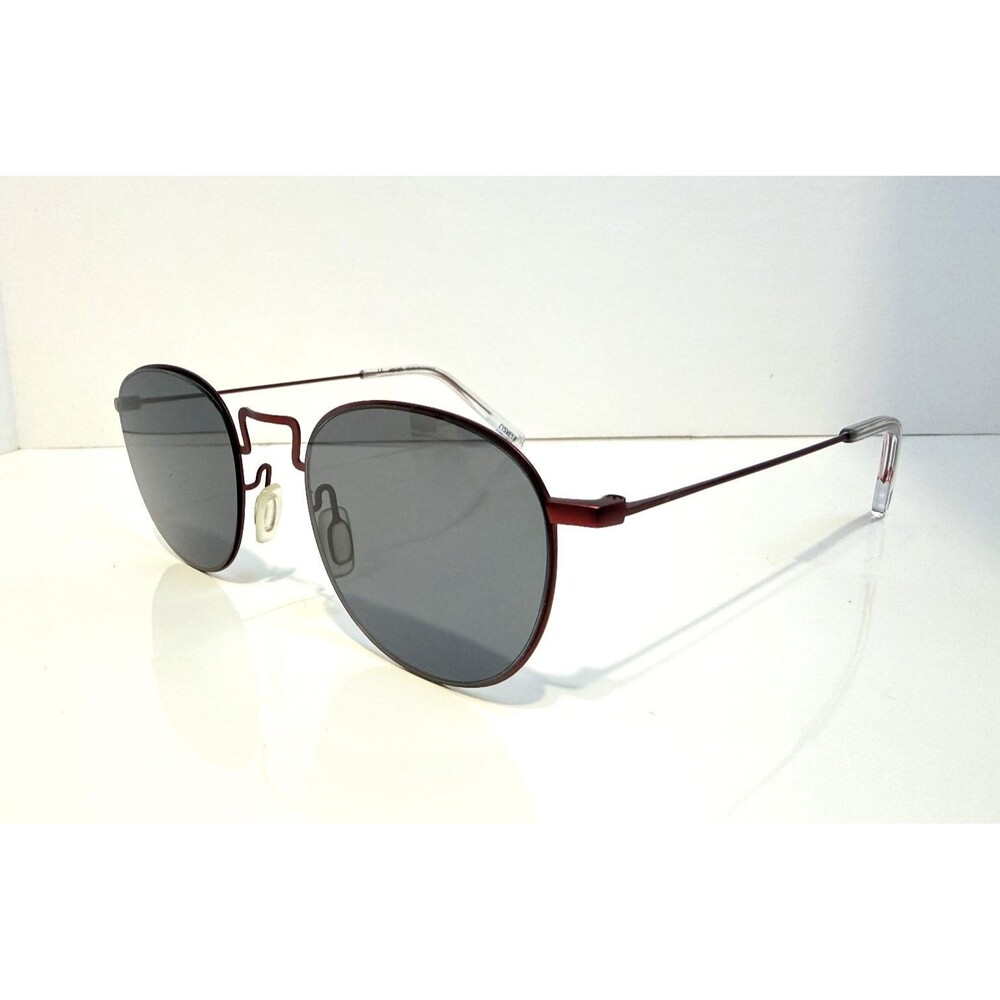 KENZO KZ5118 Burgundy Frame Blue Lens Round Metal Sunglasses